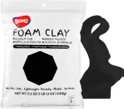 Black Modeling Foam Clay - Squishy,Soft, Air Dry -For School Project,Cosplay,Fak