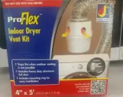 Indoor Dryer Vent Kit with 4"" by 5-Foot Proflex Duct...
