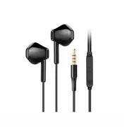 XF06 Wired Headphones Noise Canceling In-Ear Headset Wired Earphones with Mic Earbuds In-line Control For Phones - Black
