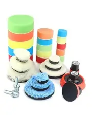 Drill Buffing Pad Detail Polishing Pad, 29 Pcs Mix Size Kit Sponge and Wool