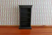 Dollhouse Miniature Bookcase 4 Shelf Black Finish 1:12 Scale Furniture Bookshelf
