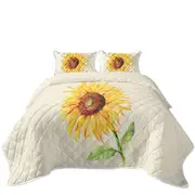 Single Painted Sunflower Coverlet