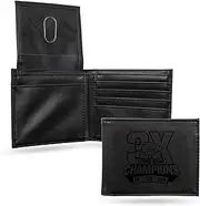Rico Industries NFL Kansas City Chiefs 3 Time Super Bowl Champions Laser Engraved Billfold Wallet Laser Engraved Bill-fold Wallet - Slim Design - Great Gift