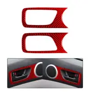 Car Carbon Fiber Front door handles Sticker For Toyota Tacoma Double Cab 2PC Red