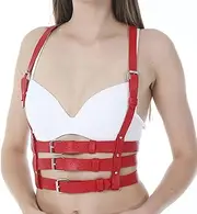 [PURFANREE] Women Rave Body Chest Harness Waist Belt Caged Bra Festival Dance Club Party