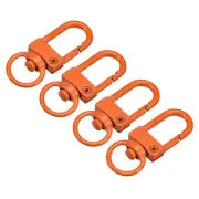 Swivel Clasps Snap Hook, 33x13mm Lobster Claw Clasp for DIY Orange, 4Pcs