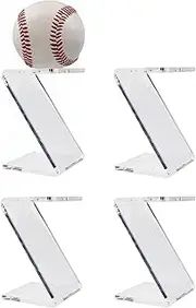Clear Acrylic Ball Display Stand Softball Holders | 4pcs Baseball Display Stand | Sport Ball Rack with High Transparency, Ball Display Stand Clear Acrylic Softball Holders for Small Balls,Tennis Balls