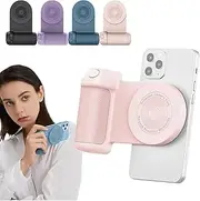 Magnetic Camera Handle Bluetooth Bracket, Magnetic Phone Camera Handle, Shiftcam Snapgrip with Wireless Charging, Smartphone Camera Handle Grip Compatible with iPhone/Android (Pink)