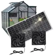 Solar Powered Dual Fan Kit 16W Monocrystalline Solar Panel for Chicken Coop