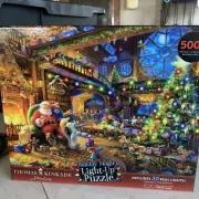 Thomas Kincaid RARE Holiday Magic Light Up Puzzle New 500 Pieces 30 Lights Santa