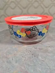 Pyrex Hello Kitty - Glass Bowl with Lid - Food Storage - 4 Cup Set - NEW