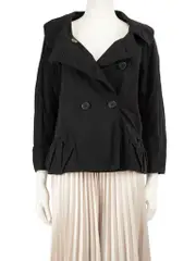 Black Ruffle Collar Jacket