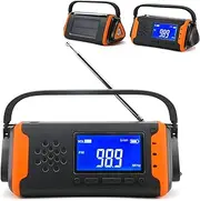 5PCS Emergency Radio Hand Crank Solar 4000mAh Waterproof FM AM WB NOAA Weather Radio Hand Crank Solar Radio W/LED Flashlight SOS Alarm Compass for Outdoor Survival