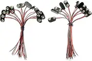 10 Pcs I Type 9 Volt Battery Clip and 10 Pcs T Type 9 Volt Battery Connector with Wires Leads