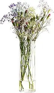 [Krosno] Flower Vase, 11,8 x 3,9 inch, Home Decor, Table Centerpiece, Crystalline Glass, Lead-Free, Dishwasher Safe, Made in Europe