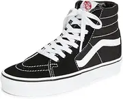 [Vans] SK8-Hi Unisex Adults Hi-Top Sneakers, Black/White, 10.5 US
