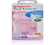 Pigeon Softouch Peri Plus Clear PP Feeding Bottle, Pink, 240 ml