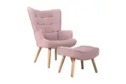 Oikiture Armchair with Ottoman (Pink)