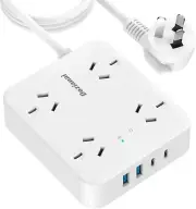 Dozianai Power Board with USB Surge Protector Power Strip 4 Outlets 2M Cable