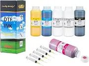 LKB 6x500ml DTF ink premium pigment ink for PET film heat transfer printing refill ink for all DTF printer with printhead DX5 DX7 5113 XP600 I3200 etc (2White 1Black 1Cyan 1Magenta 1Cyan 3000ml)