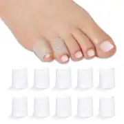 Pinky Toe Protector, (10pcs-Clear, S Size) Gel Toe Sleeves, Toe Guards with A...