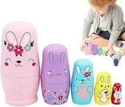 Wood Nesting Dolls | Toddler Wooden Nesting Doll,Cartoon Handicraft Decorations for Desk Bookshelf, Educational Stacking Playset