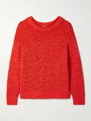 [STAUD] STAUD - Cala Cotton-blend Sweater - Tomato red - x small x small Red