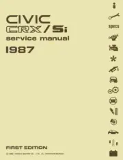 1987 Honda CRX SI Shop Service Repair Manual Engine Drivetrain Electrical Book