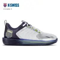 在飛比找momo購物網優惠-【K-SWISS】網球鞋 男鞋 白藍綠 Ultrashot 