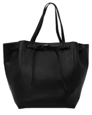 CELINE Black Drummed Leather Phantom Cabas (Authentic Pre-Loved)