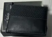 Kenneth Roberts Men Superior Leather Bi fold Billfold Flip fold Black New in Box