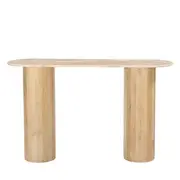 [James Lane] Adara Travertine & Mango Wood Console Table