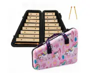 Winmax 16 Tone Hand Percussion Piano Toys Knock Carillon Portable Percussion for Kids-Unicorn