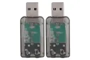 2x Kensington Male USB-A to Female 3.5mm Audio Adapter Connector For PC Laptop