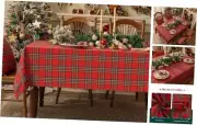 Christmas Checkered Tartan Rectangle Tablecloth - Red 54 x 120 Inch Red Plaid
