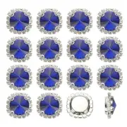 16Pcs Rhinestone Buttons, Flatback Sew on Rhinestones, Dark Blue