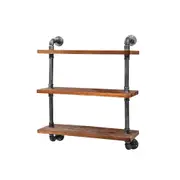 3 Level Rustic Industrial DIY Pipe Shelf Display Wall Bookshelf Vintage