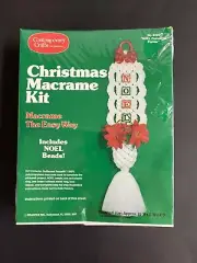 Vintage Macrame Christmas Kit NOEL Poinsettia #8220 Contemporary Crafts Sealed