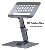 Aluminum Tablet Stand Desk Riser 360° Rotation Multi-Angle Height Adjustable Foldable Holder Dock For Xiaomi iPad Tablet Laptop Gray