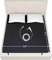 Earthing Grounding Sleep Mat, 54''x 71'' Earthing Sheet Perforated Design 100% Conductive Carbon Leatherette