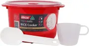 Decor 148700-003 Microsafe Microwave Rice Cooker and Vegetable Steamer Red AU