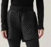 NWT ATHLETA Apres Quilted DOWN Ski Shorts, Black, Size 8, MSRP $89