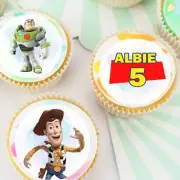 Toy Story Buzz Woody Pre-cut Edible Cupcake or Cookie Toppers