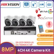 Hikvision 4CH AcuSense CCTV System Kit MIC 4K 8MP Dual Light Security IR Camera