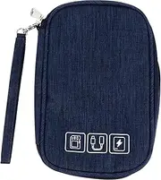 1Pc Portable Storage Bag for Earphones and Cables Durable PU Electronic Organizer Pouch for Travel and Daily Use Zippers Multi Purpose Cord Holder