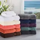 3 Piece Solid Cotton Zero Twist Quick Drying Soft Washcloth Hand Bath Towel Set