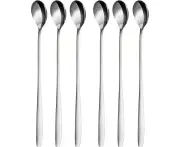 Upgrade Long Handle Spoon, Coffee Blender, 19.3cm Iced Tea Spoon, High Quality Stainless Steel Iced Tea Spoon for Milk Tea Mix Cocktail Stir Coffee,6pcs