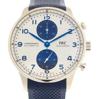 在飛比找PChome24h購物優惠-IWC 萬國錶 新葡萄牙計時腕錶(IW371620)x白面藍