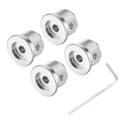 4PCS Aluminium Potentiometer Knobs 1/4"x1", Volume Tone Control Knobs, Silver