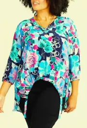 TS TAKING SHAPE plus size XL / 24 Natural Blue Skies Top silky light NWT rrp$150